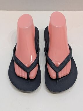 Archies Unisex Arch Support Flip Flops Navy Blue Men’s 8, Women’s 9 Comfort